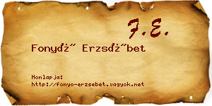 Fonyó Erzsébet névjegykártya
