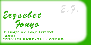 erzsebet fonyo business card